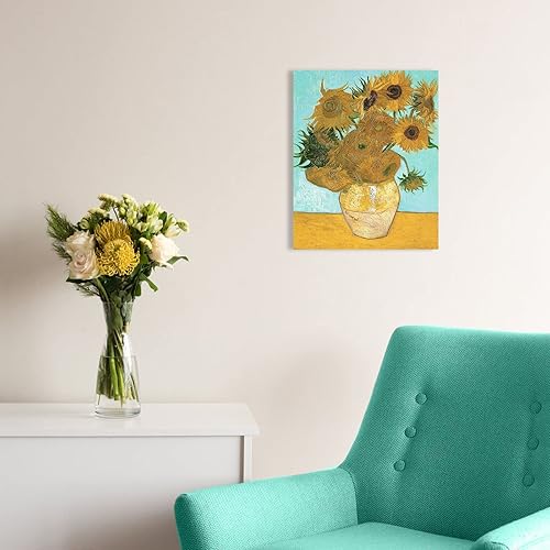 Miniatura 3 de Van Gogh - Lienzo decorativo para pared, diseño de doce girasoles, pintura al óleo, reproducción de cuadros, decoración de dormitorio, impresiones