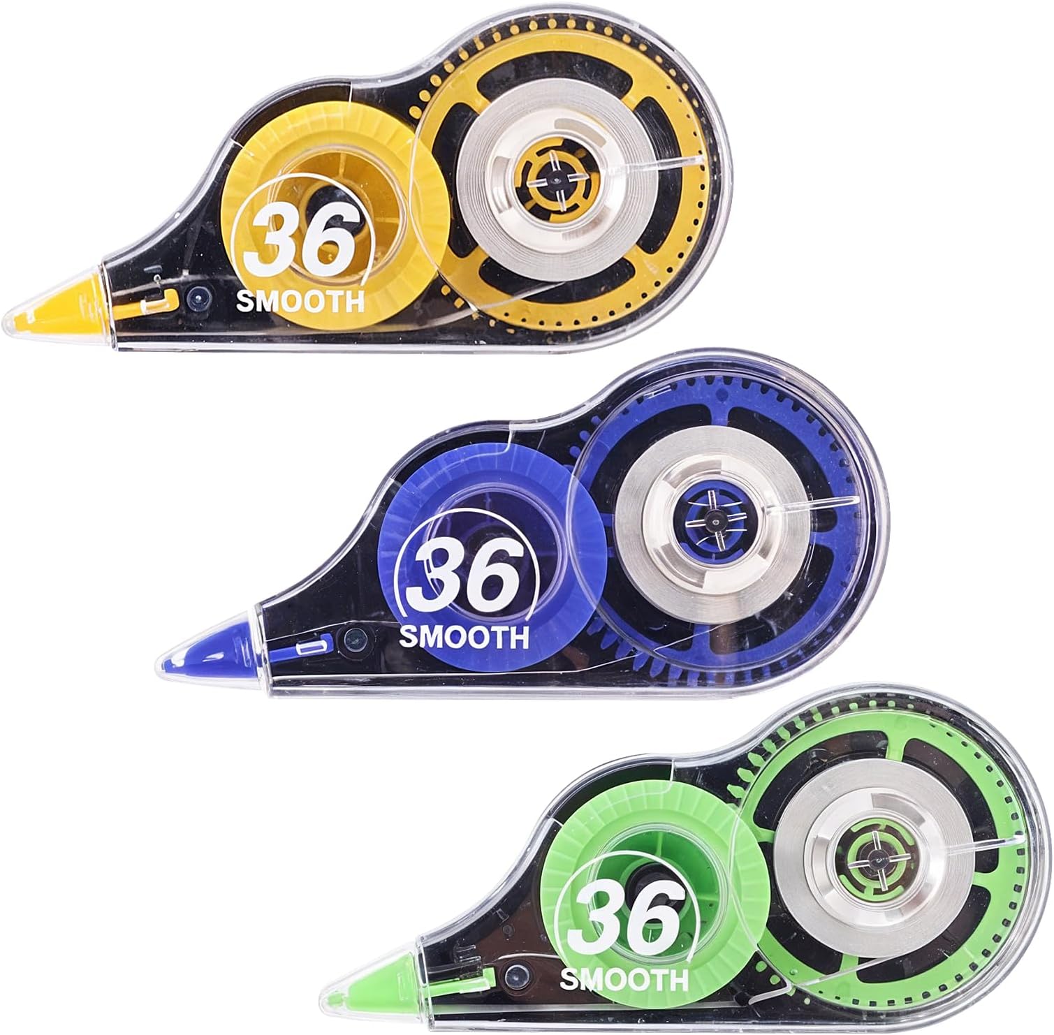 Thboxes 3Pcs Correction Tapes, 36m x 8mm Large-Capacity Mouse Correction Tape, Easy Correct Correction Tape Roller for Home and Office(Total 108m)