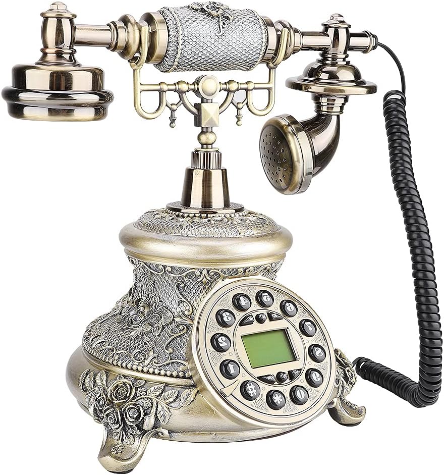 Retro Telephone,European Old Fashioned Antique Landline Phones for Home with Push Button LCD Display Suitable for Home Decor, Office, Star Hotel Decoration