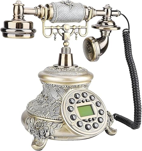 Miniatura 8 de Teléfono retro, teléfonos fijos antiguos europeos para el hogar con pantalla LCD de botón adecuado para decoración del hogar, oficina, decoración de