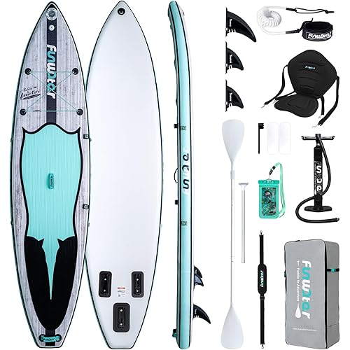 FunWater Inflatable Stand Up Paddle Board 10'6"/11"/11'6" Paddle Board for Adults & Youth, Paddleboards Inflatable with Premium SUP Accessories, Wide Stable, Non-Slip Comfort Deck