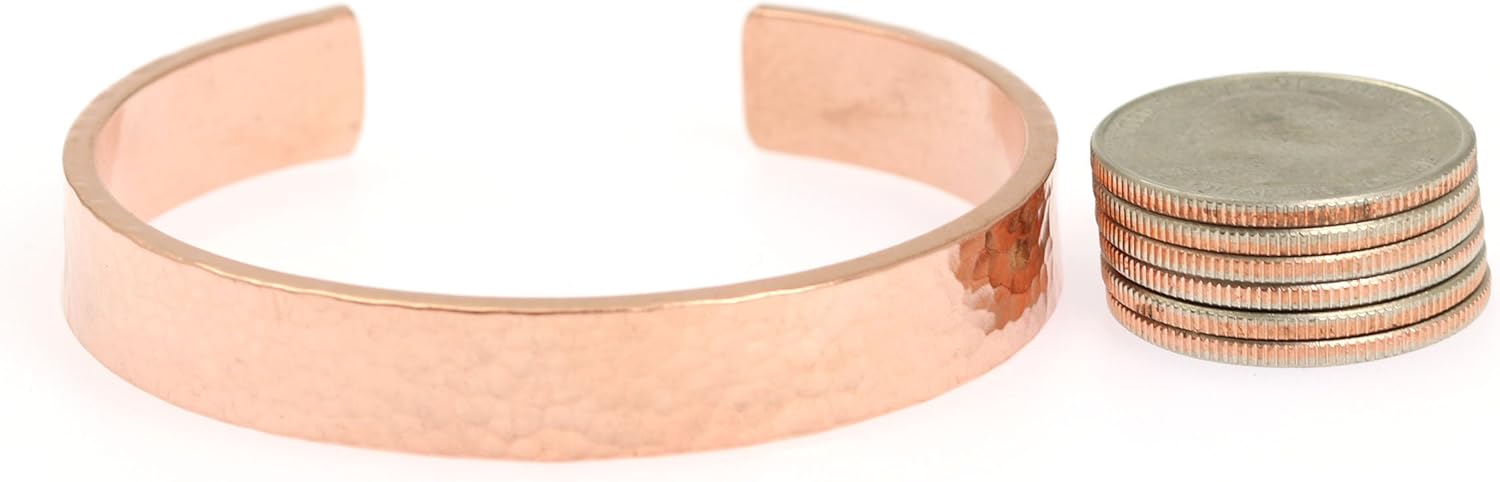 10mm Wide Hammered Copper Cuff Bracelet By John Brana Handmade Jewelry 100% Uncoated Solid Copper Cuff - Image 6