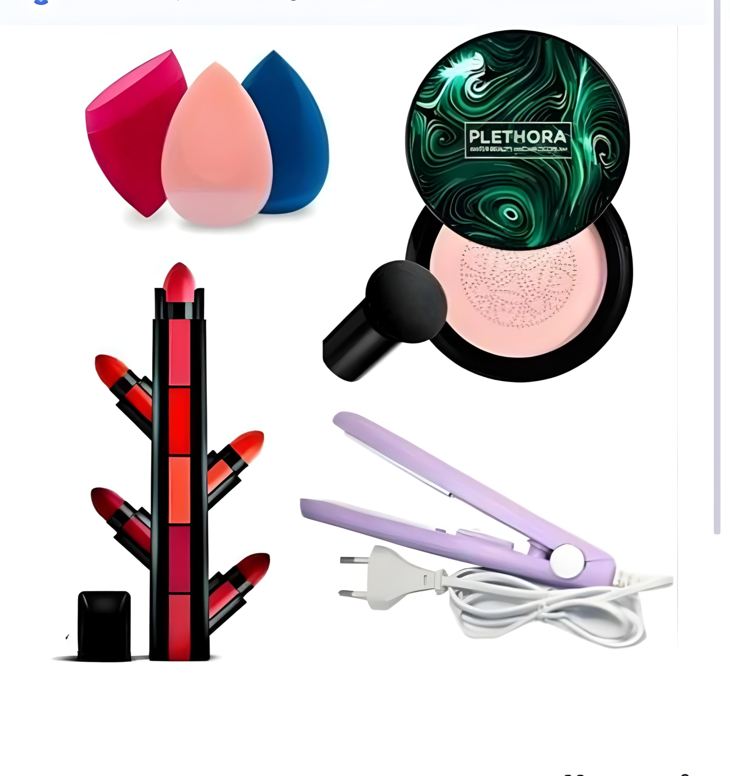 M/S DALIP & SONS cc cream Moisturizing Foundation Brightening BB Cream Whitening Maquiagem foundation & 5 Step Matte Lipstick Multicolor (6 Items in the set)-image-39