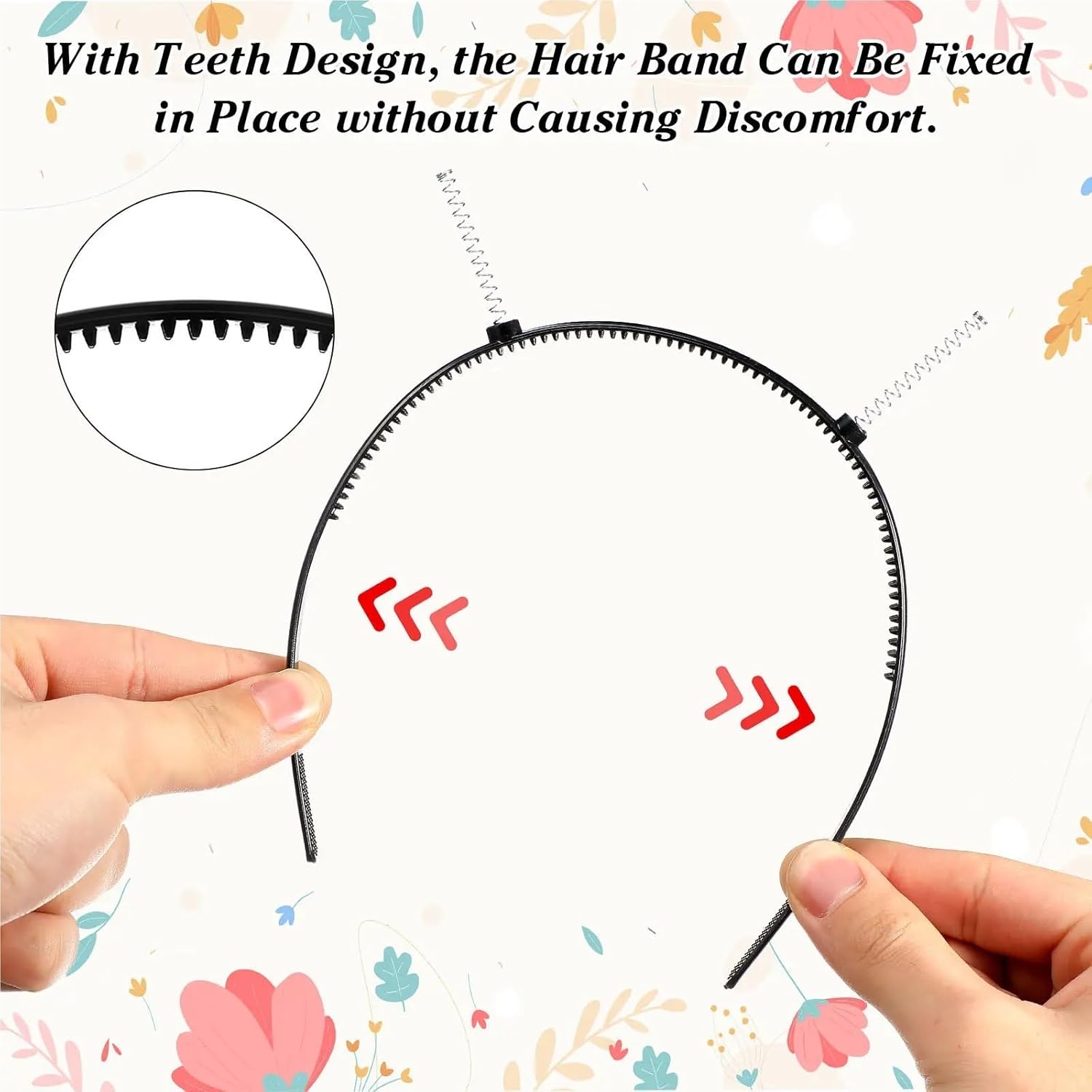 DIY Spring Headband Hair Hoop 24 Pcs DIY Headband Frames Plastic With Teeth Hair Bands Non-Slip Accessories For Workout Face Washing Spa Use