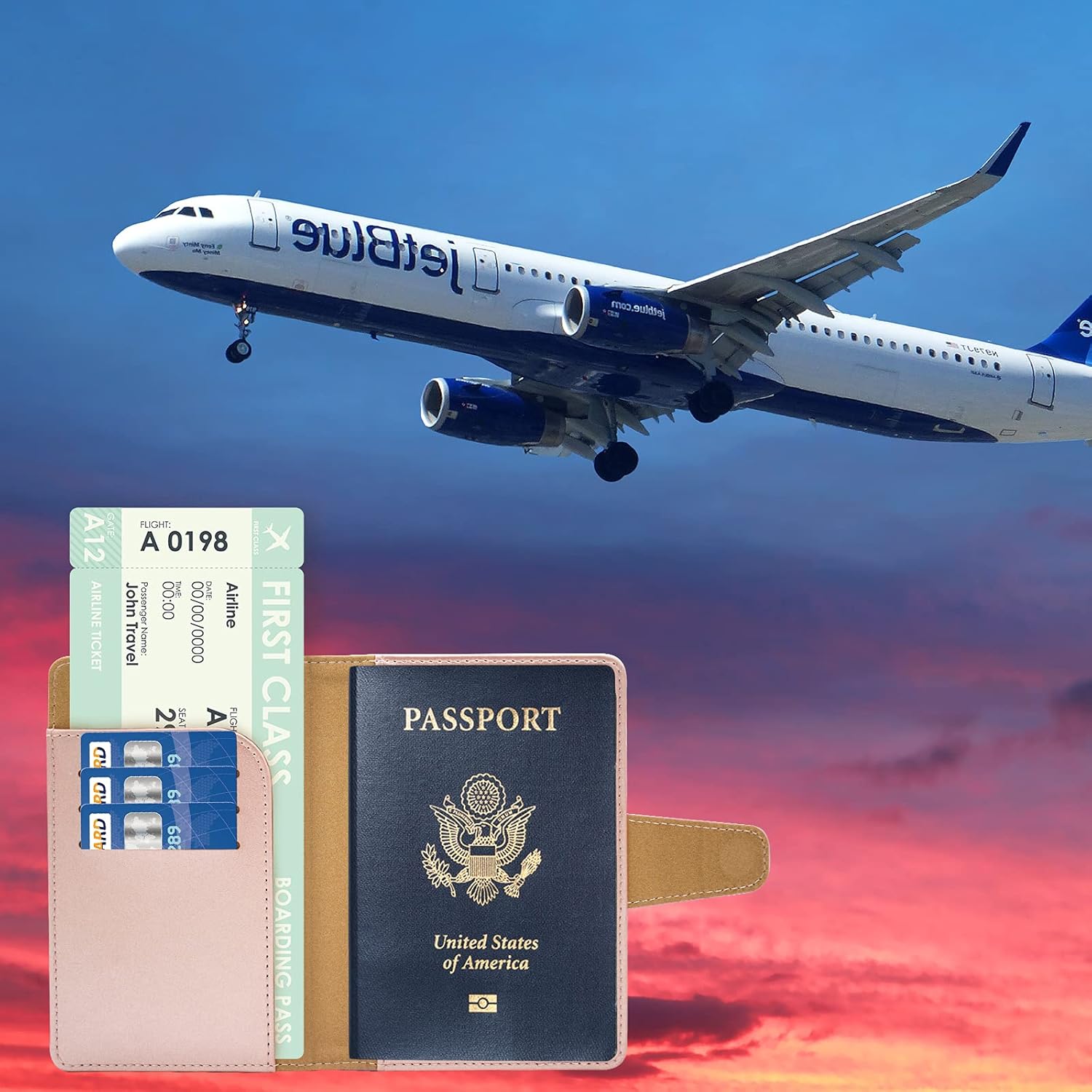 Teskyer Passport Holder and Vaccine Card Holder Combo, Fit for 4 x 3" Vaccine Card, Leather Passport Wallet Cover with Vaccine Card Slot, Rose Gold : Clothing, Shoes & Jewelry