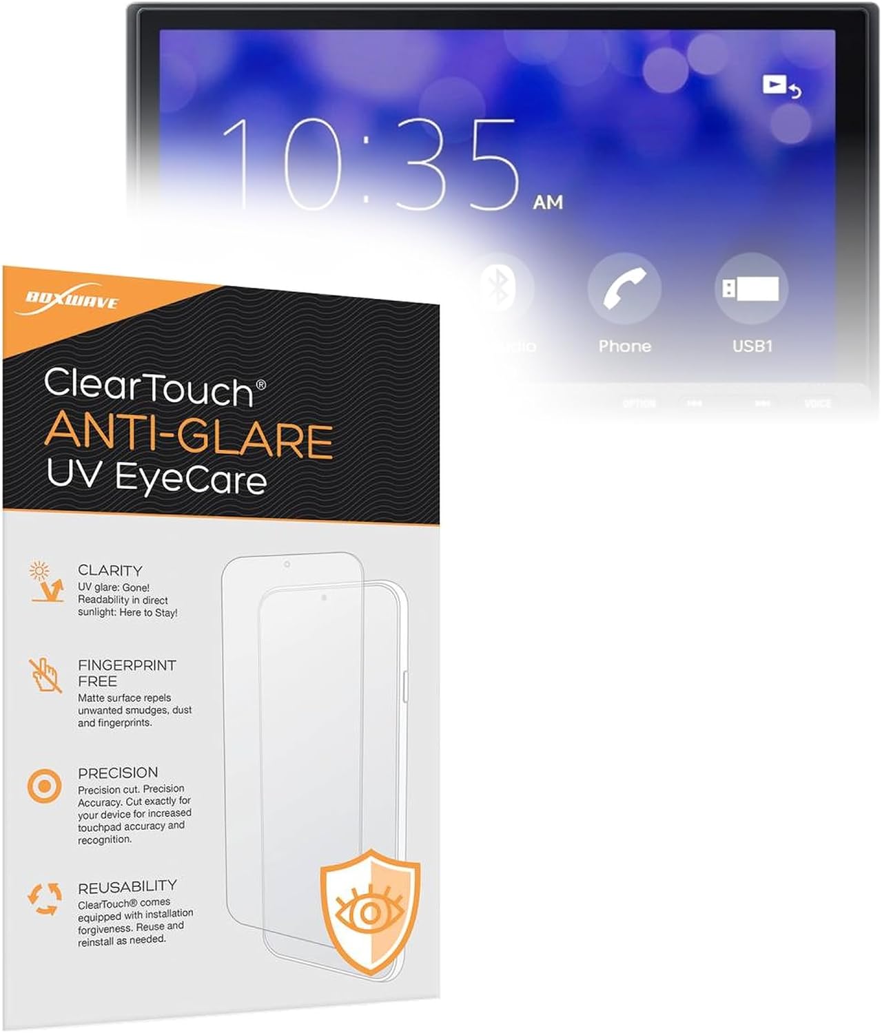 BoxWave Screen Protector Compatible with Sony XAV-AX7000 - ClearTouch Anti-Glare Anti-UV EyeCare (2-Pack), Filters Out Harmful Blue Light Reduce Fatigue