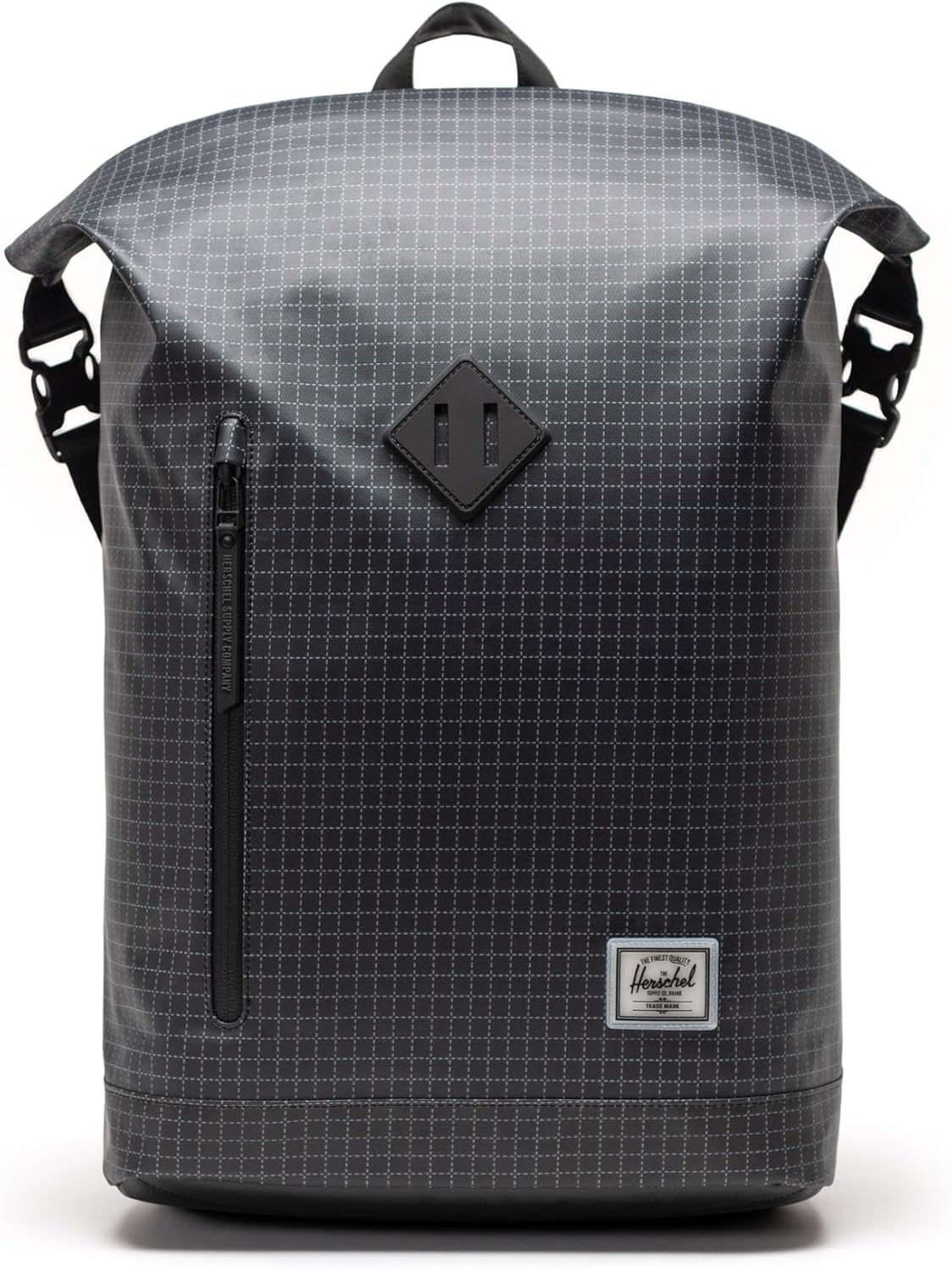 Herschel Supply Co. Roll Top Backpack | Weather Resistant - Standard, 23L, Grid - Black