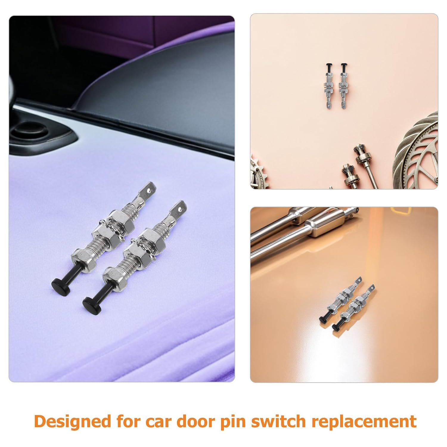 VILLCASE 10pcs Car Door Lamp Switch Alloy Adjustable Pin Switch with 8mm Mounting Hole Diameter Weather-Resistant Replacement for Vehicle Interior and Hood Alarm