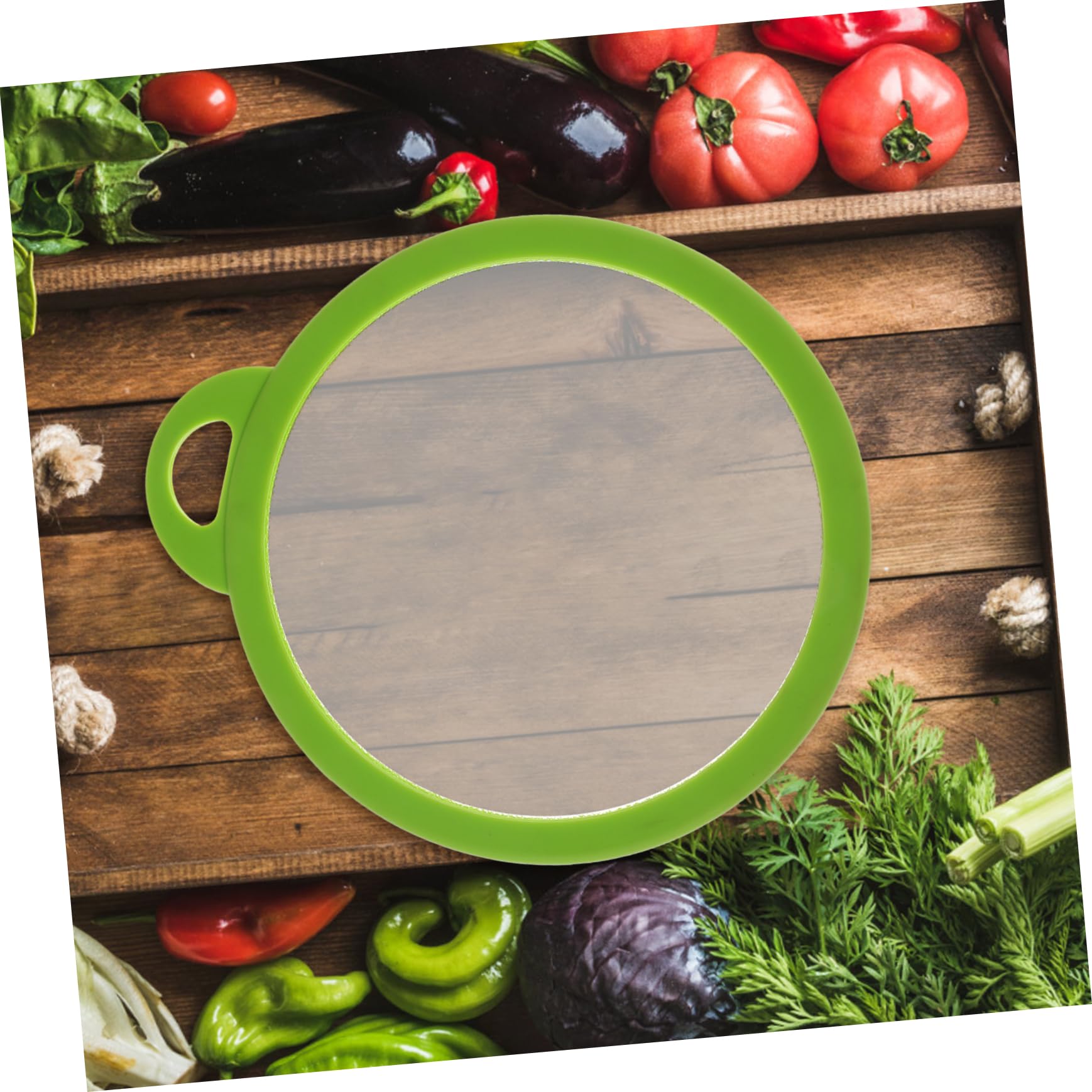VOSAREA Planche à Découper Ronde Épaisse Verre Résistant Aux Rayures Planche à Découper Polyvalente Pour Cuisine Légumes Et Viande Antidérapante