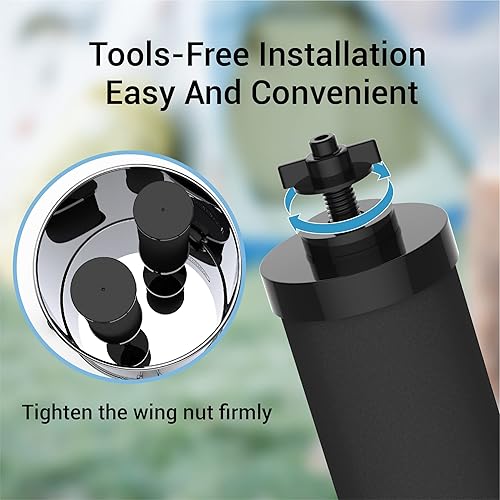 Miniatura 8 de Filterlogic Filtro de agua certificado NSFANSI 372 repuesto para elementos de purificación negros BB9-2 y sistema de filtro de gravedad serie