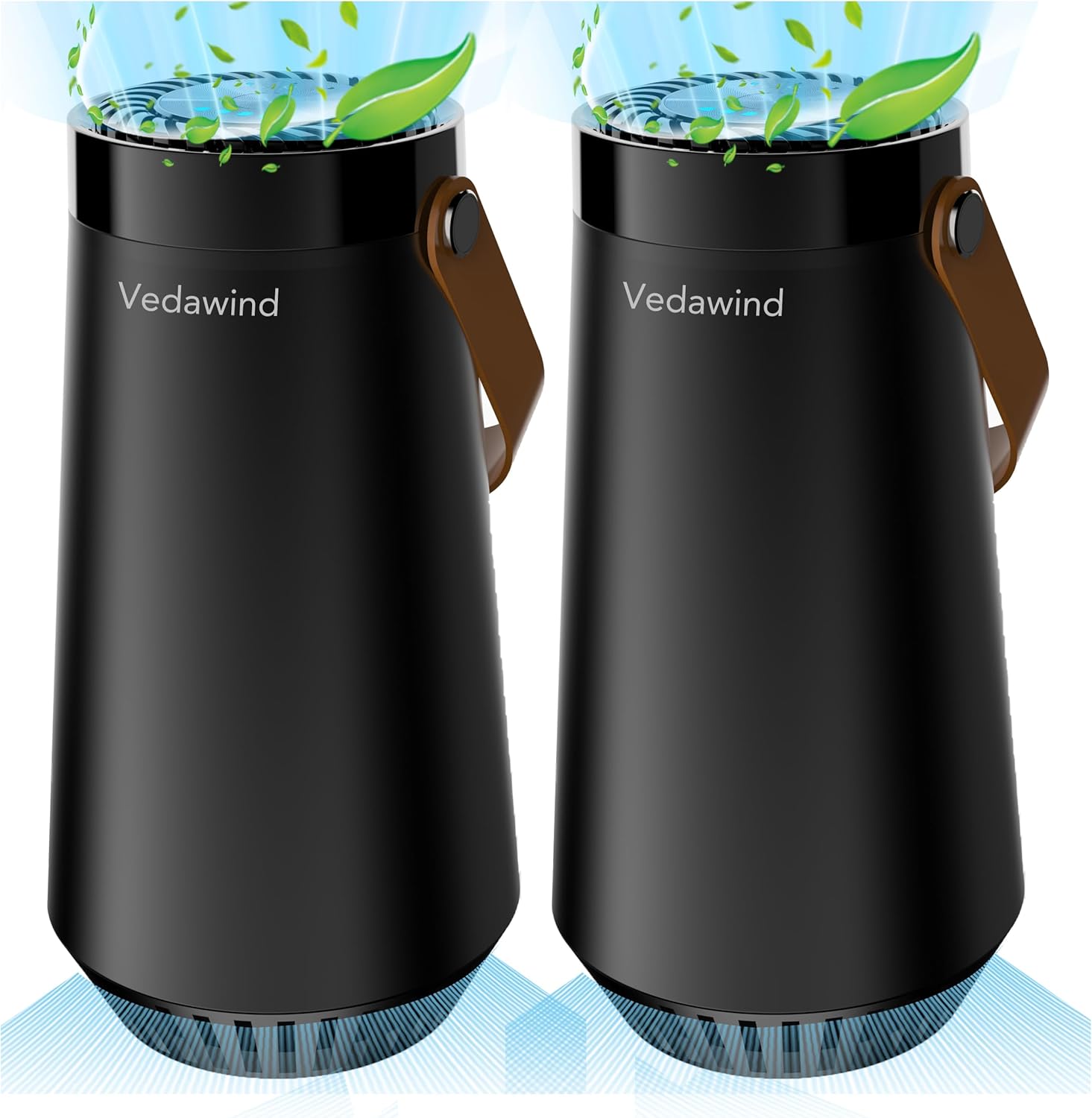 Small Ionic Air Purifier for Home & Bedroom – Silent HEPA Filter – Covers 250 Sq Ft - Free Cleaner for Pets, Hair, Smoke, Dust, Odors & Dander – Compact & Black Design - Pack of 2