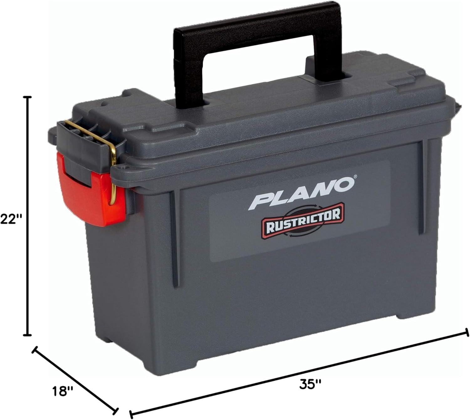 Plano Rustrictor Field Ammo Box .50 Caliber, Gray, All-Weather & Anti-Rust Ammo Storage Box, Medium Plastic Ammunition Box, Waterproof Ammo Can