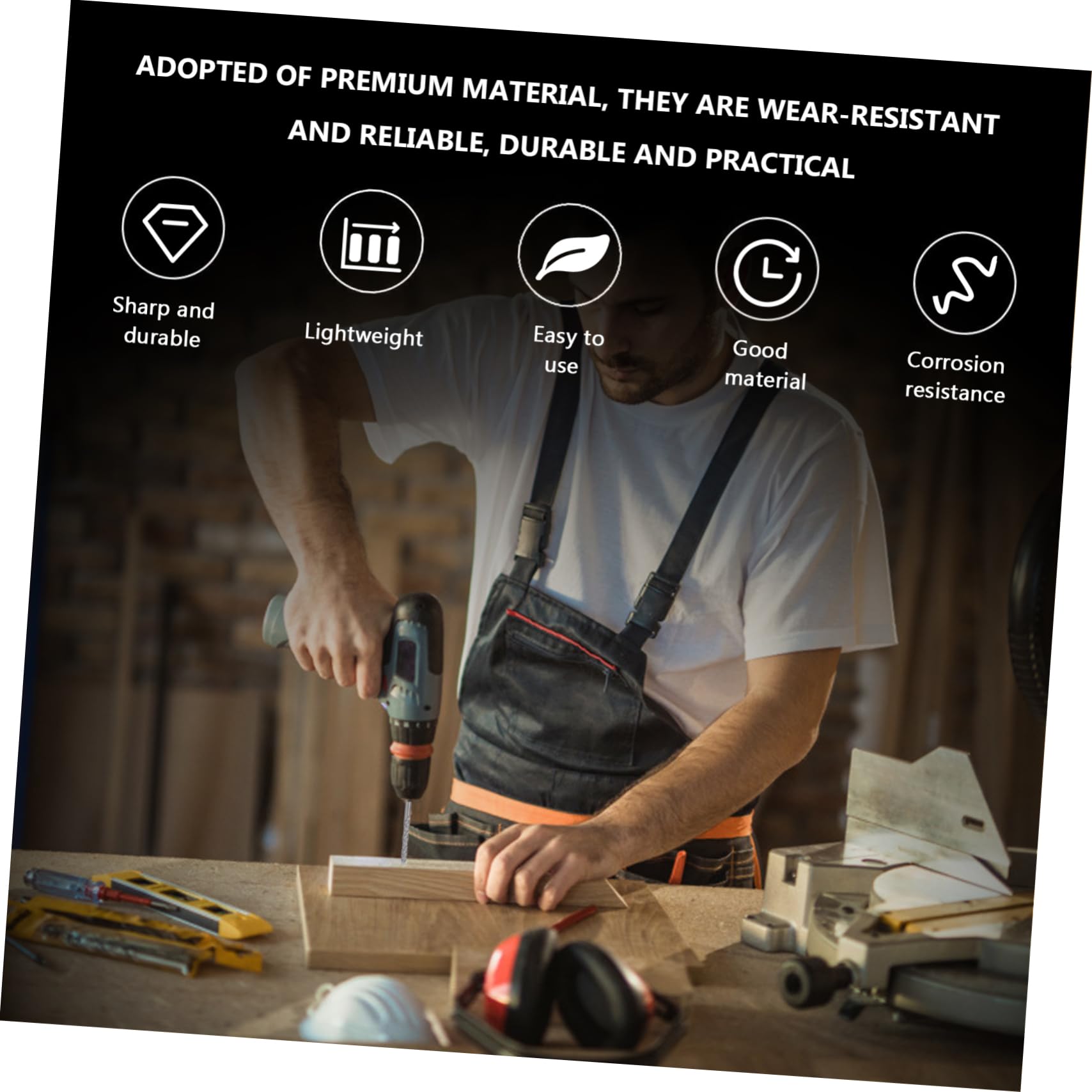 jojofuny Electric Drilling Bits Tools Set 7pcs Drill Bits for Iron Copper Aluminum Steel Wood