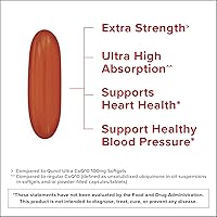 Vista 2 de Qunol Cápsulas blandas CoQ10 de 200 mg, Ultra CoQ10 - Suplementos de coenzima Q10 de ultra alta absorción - Suplemento antioxidante para la salud