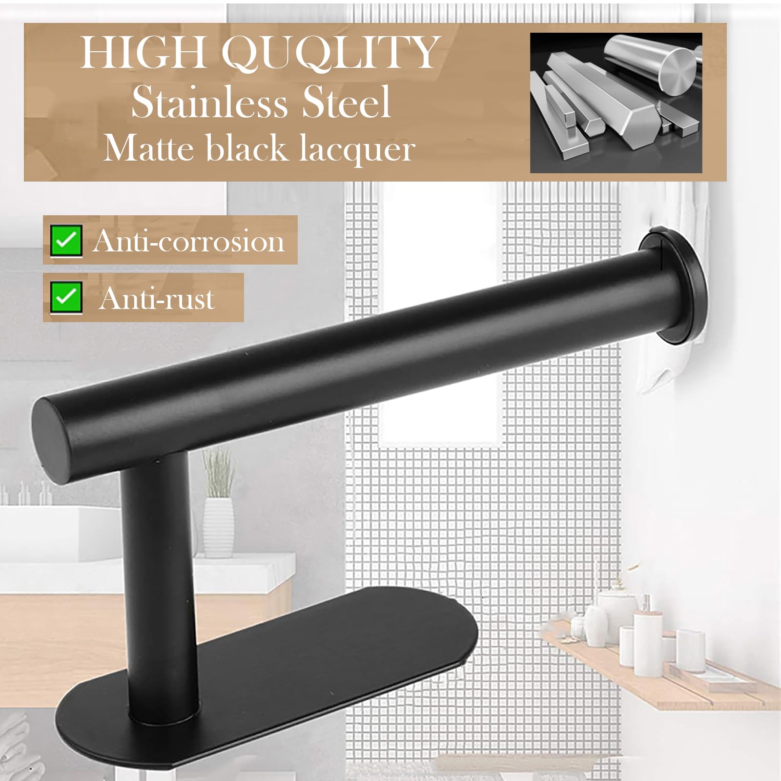 Matte Black Toilet Paper Holder G809