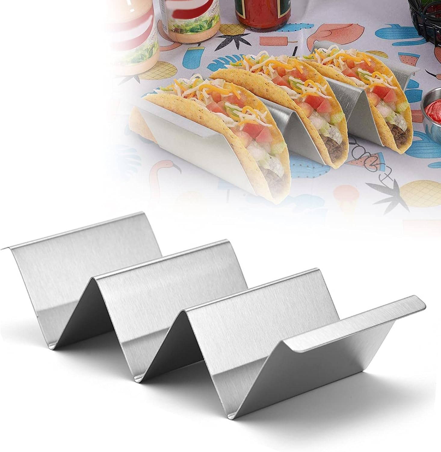 1 x Taco Holder Stand, Taco Holder Stainless Steel, Sandwich Holder