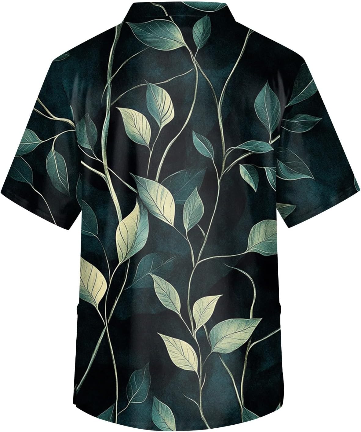 Men's Printed Scrubs Shirts Short Sleeve Spring Summer V-Neck Uniform Scrub Top with Pockets