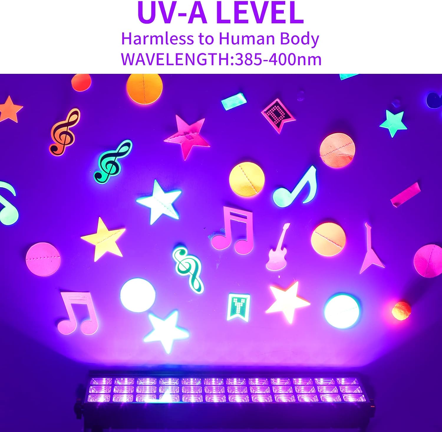 120W Black Light Bar, IP66 Blacklight with Plug+Switch+6ft Cord, Waterproof Blacklight with 100 LED, Black Light for Glow Party Halloween Decor Fluorescent Poster Body Paint Game Room Outdoor Indoor