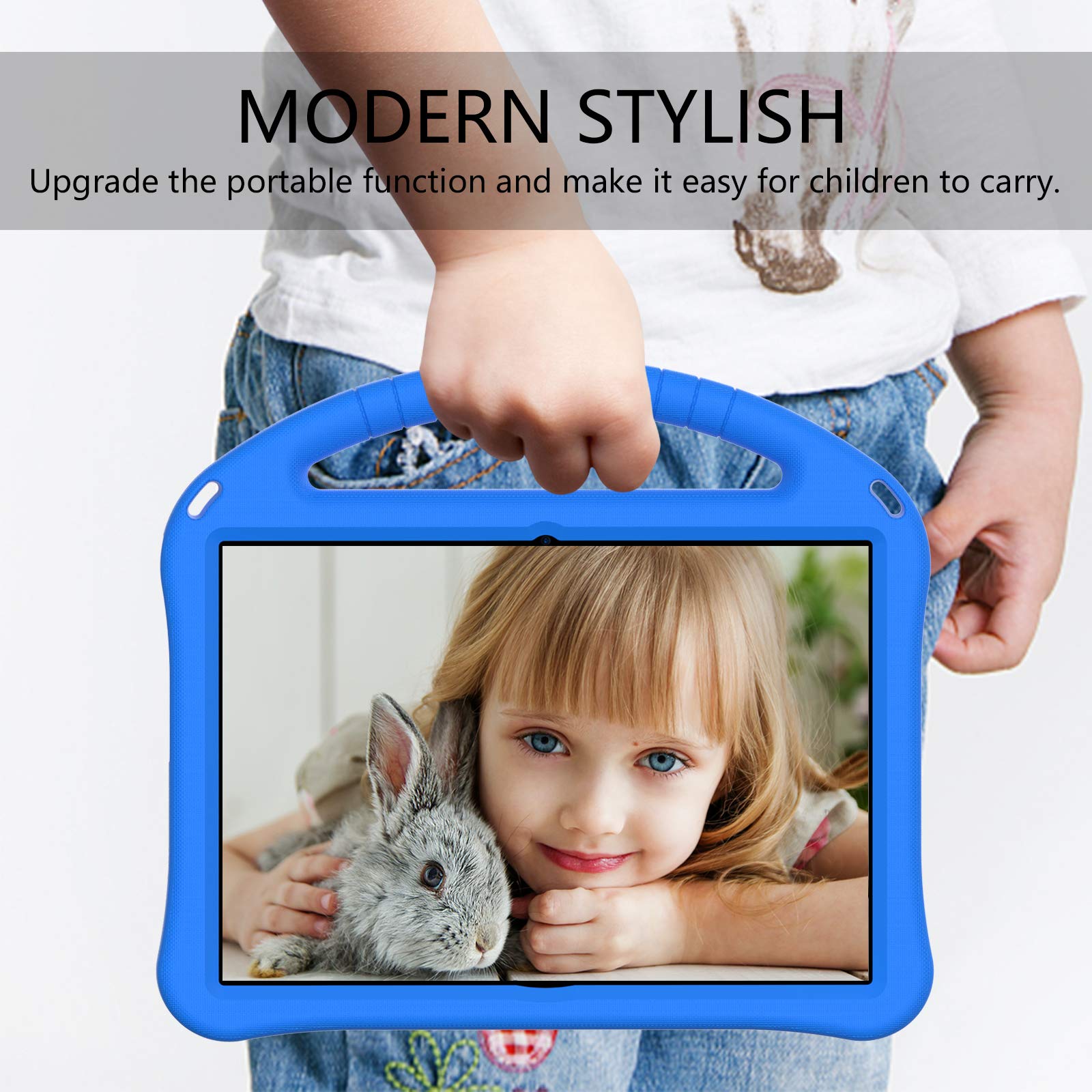 Étui pour tablette Lenovo Tab 4 10(TB-X304F/N)/Lenovo Tab 4 10 Plus (TB-X704F) pour enfants – Durable et léger en EVA résistant aux chocs avec poignée