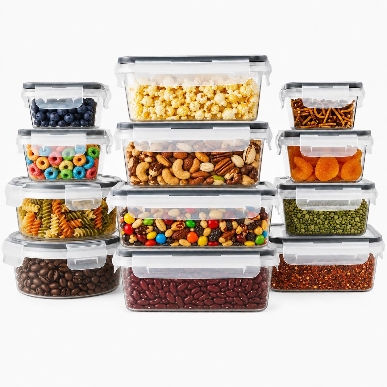 12-Pack Airtight Food Containers with Lids, BPA-Free PP Plastic, Ideal for Lunch Meal Pre…