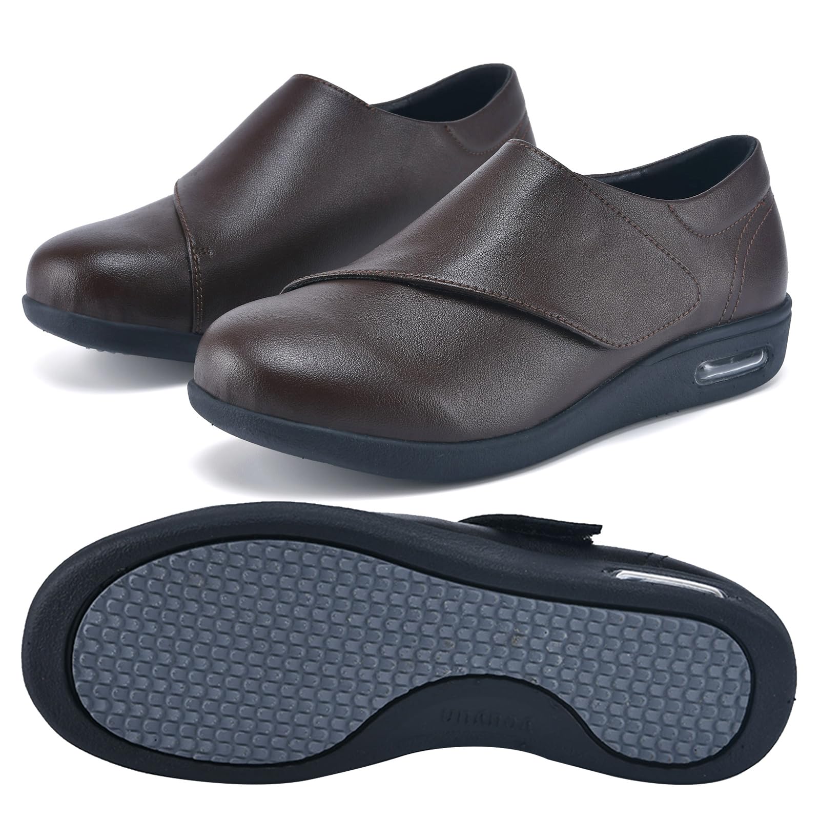 Chaussures Travail Légères Femme AEHO Chaussure Pied Large Femme Pieds Larges De Marche à Enfiler à Coussin D 'air Pour Femme Mocassin Été Sans Lacet Chaussures De Travail Léger Et Respirant,Noir,35 EU