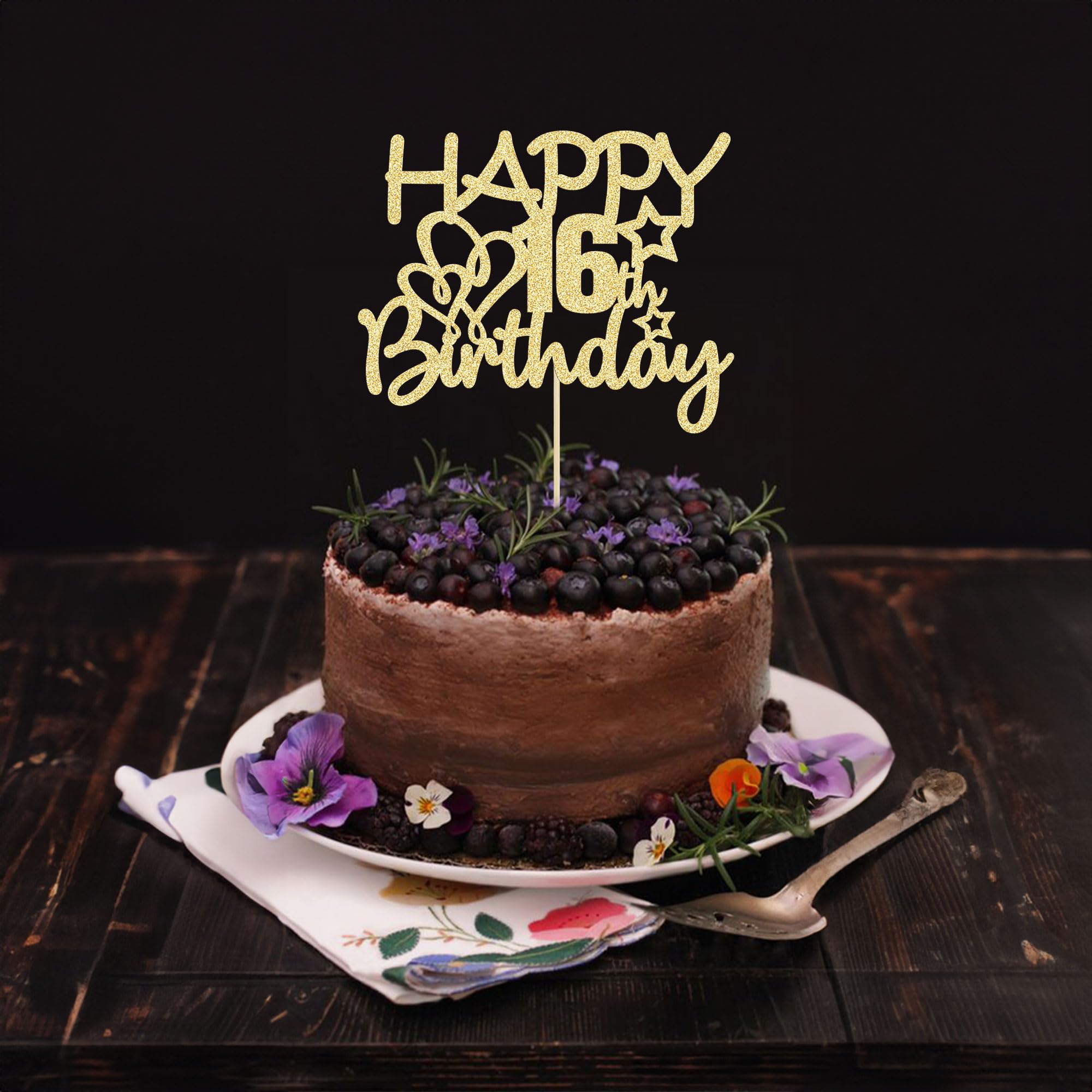 Happy 16th Birthday » Pailletée Noire Et Dorée Sur 16 Ans