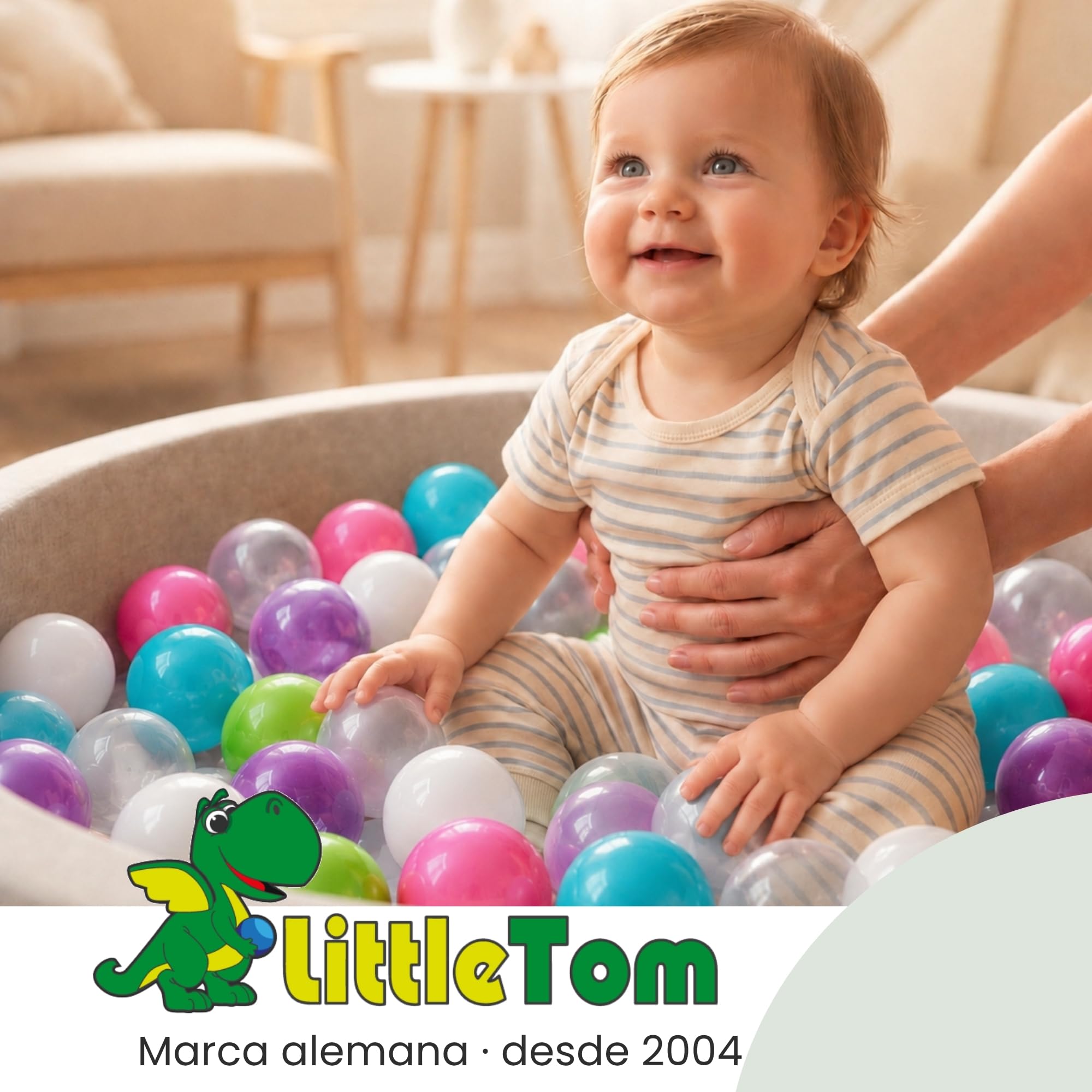 LittleTom 350 Bolas de Colores para Piscina de 5,5cm - Pelotas de Plástico para Niños y Adultos - Parque Infantil y Piscinas - 200 Unidades