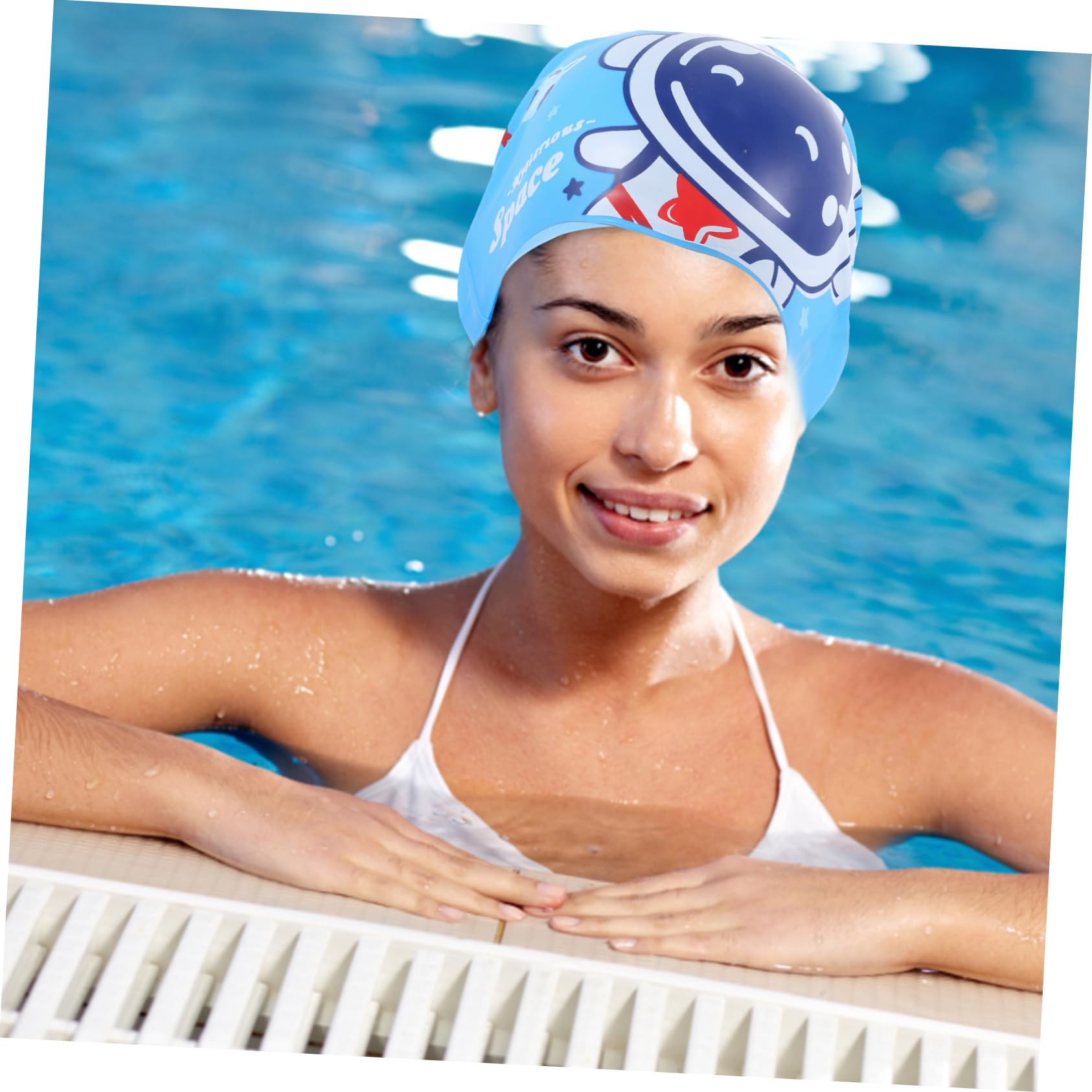 BESPORTBLE Cuffia Da Nuoto in Silicone Per Cuffie Da Nuoto Piscina Cuffia Da Bagno Fare Il Bagno Cuffia Da Nuoto Per Donna Adulto Che Nuota Galleggia Nuotata Blue Gel Di Silice