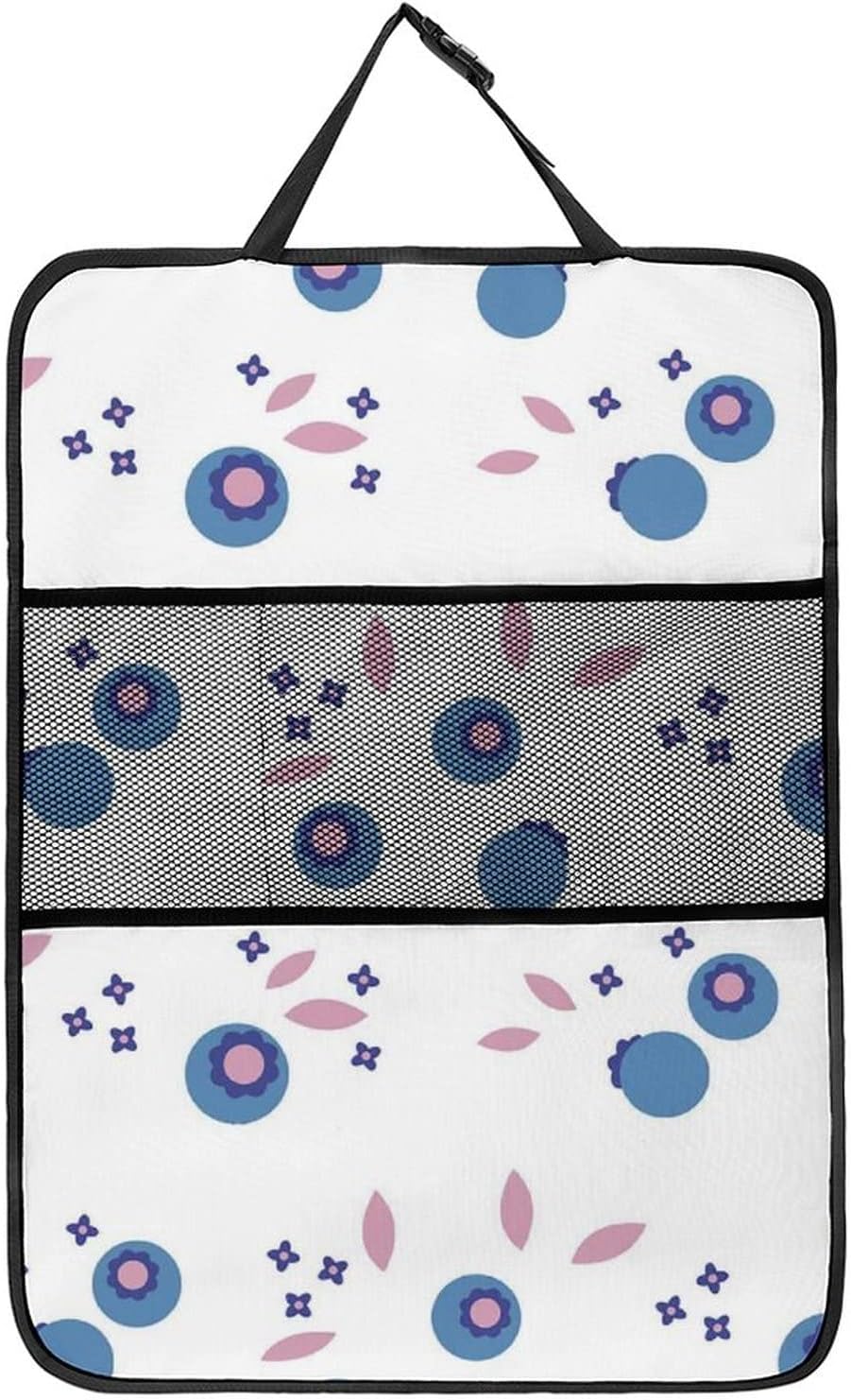 車用シートバックポケット シートバックポケット にブルーベリー柄 全商品オープニング価格 後部座席用 車用収納ポケット 防水防汚 大容量 多機能 車中泊 キックガード 子供のキック対策 プレゼント 取り付け簡単 カー用品 汚れ防止