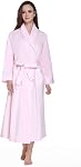 Lavenderi Women’s 100% Cotton Long Kimono Lounge Bathrobe Robe, Ladies Loungewear for Spa