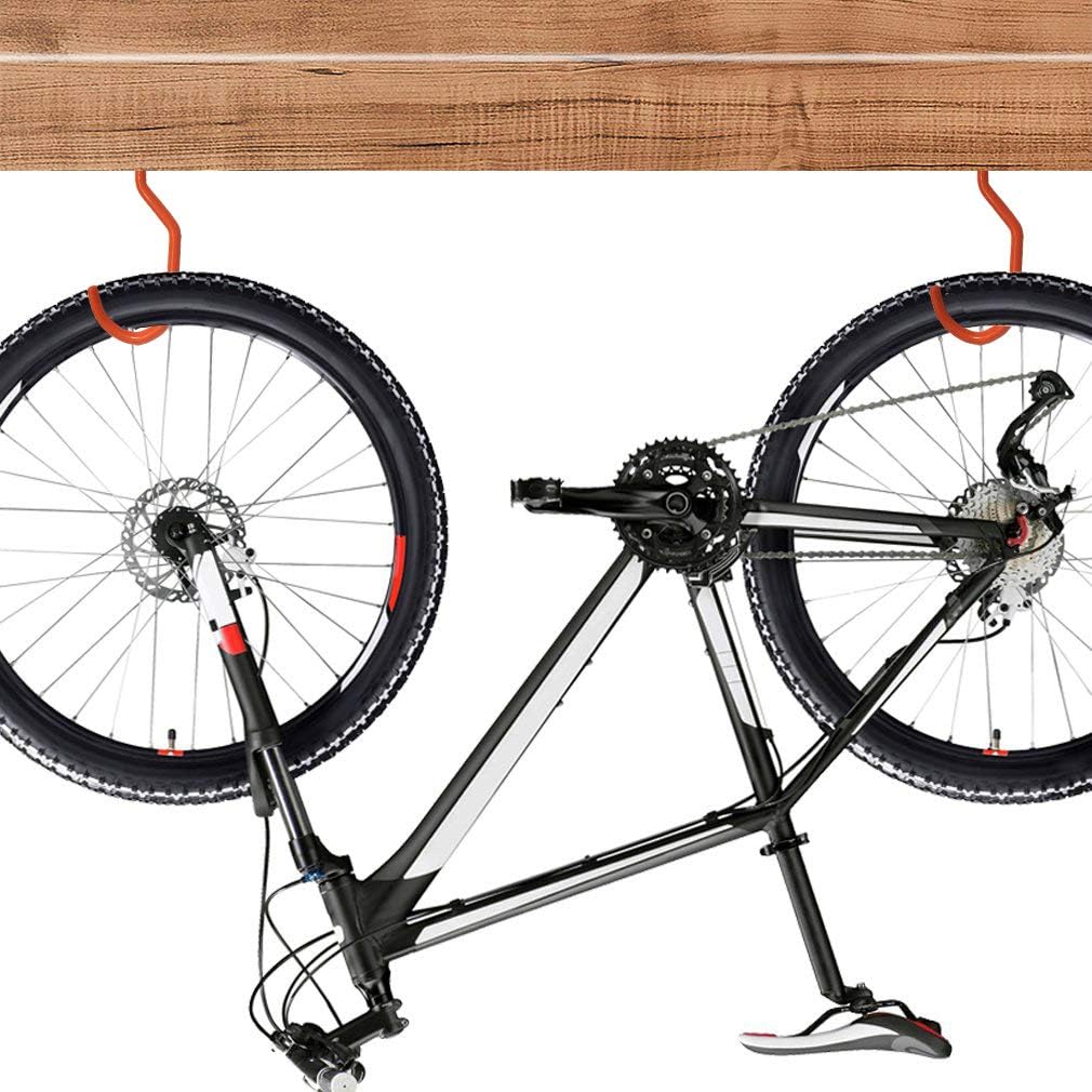 4 Pack Bike Hooks Heavy Duty Bicycle Storage Hooks Utility Storage Wall Mounted Hook Set Space Maximizer Instant Organizer Garage Basement Tool