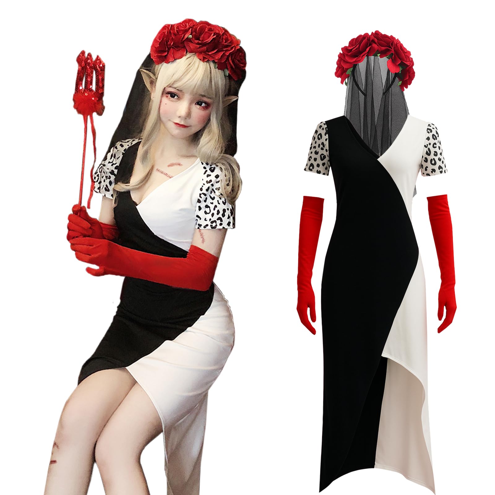 Amazon.co.jp: [milky time] クルエラ コスプレ ハロウィン 衣装