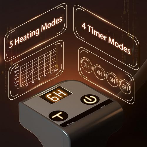 Miniatura 8 de Calentador eléctrico para debajo del escritorio, calentador de pies eléctrico para oficina y hogar, calentador de espacio portátil con tapete