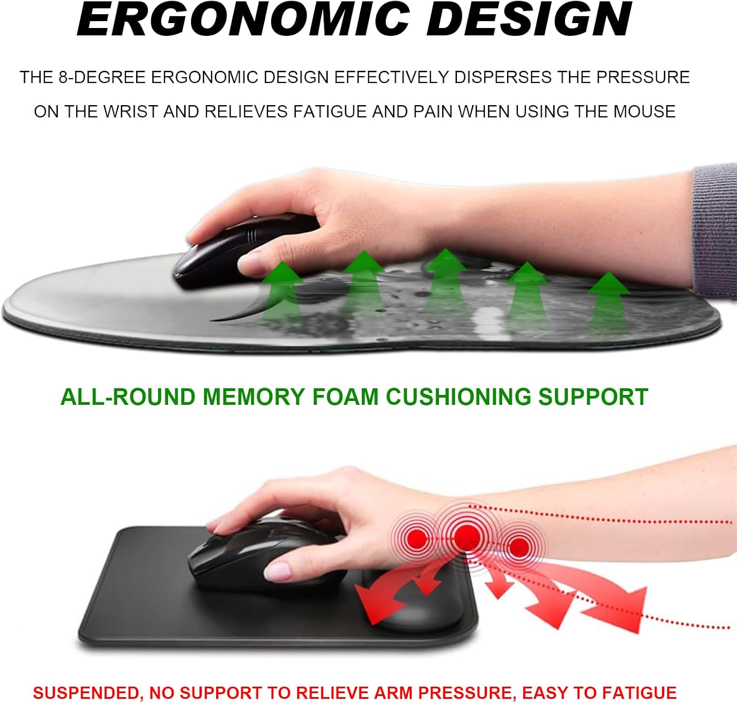 Ergonomic Mouse Pad with Wrist Support and Keyboard Wrist Rest Set + Coaster,Cute Mouse Pads Non Slip Rubber Base Mousepad for Computer Laptop Home Office Working Gaming,Highland Cow Ox Cattle
