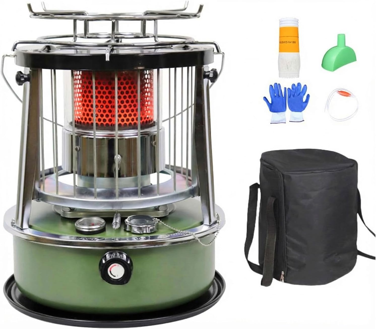 Portable Kerosene Heater，Indoor Safe 5.2L Emergency Space Heater with Tip Over Safety Switch Low Odor Burner Includes Carry Bag, Gloves Funnel Cabin, GaragePower Outages