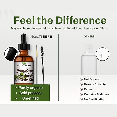 Miniatura 5 de Mayan's Secret - Aceite de semilla de ricino negro jamaicano 4 onzas - 100% puro y orgánico Aceite de ricino negro jamaicano para el crecimiento