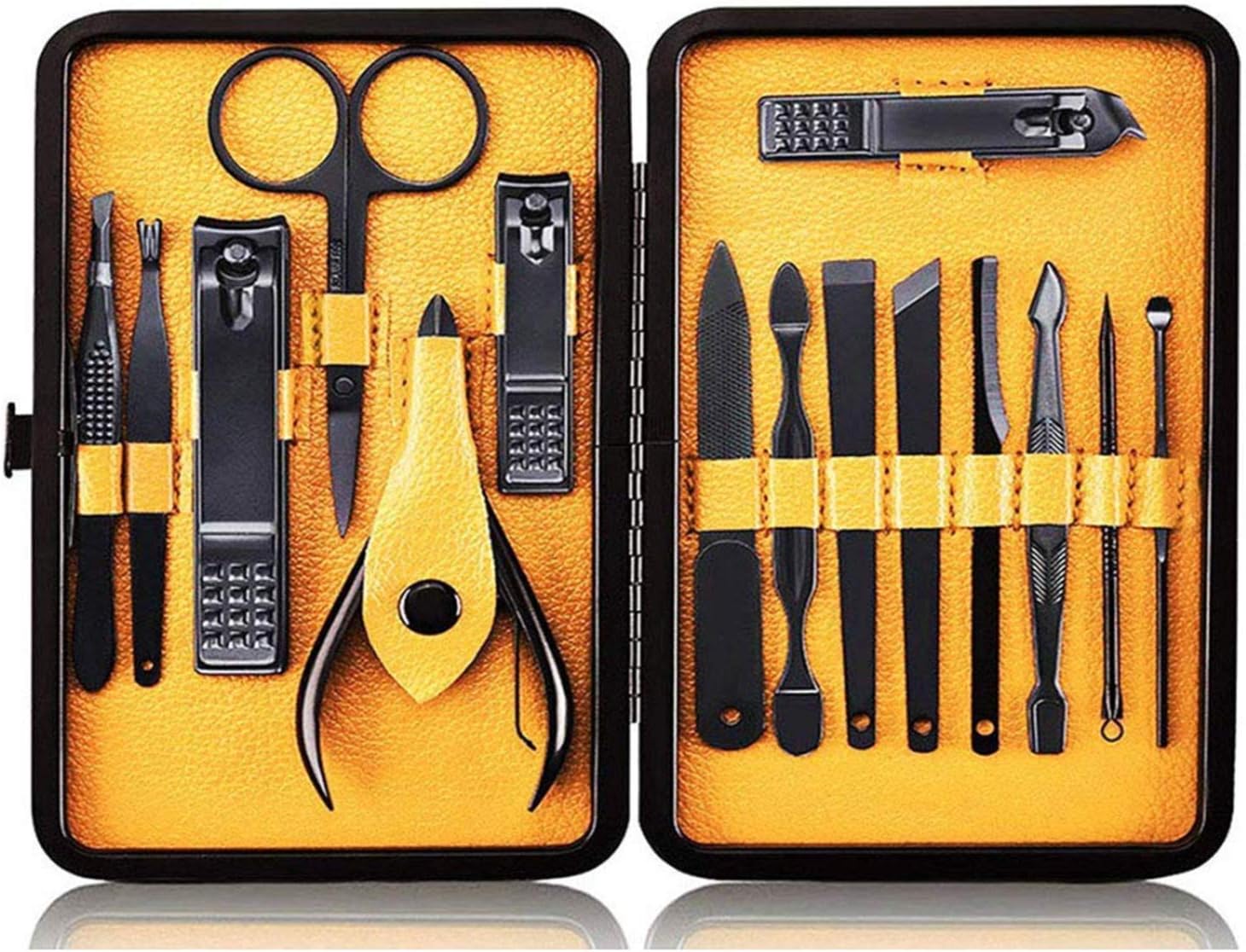 Nail Clippers Sets High Precisio Stainless Steel Nail Cutter Pedicure Kit 15 Pcs Nail File Sharp Nail Scissors and Clipper Manicure Pedicure Kit Fingernails & Toenails with Portable stylish Case