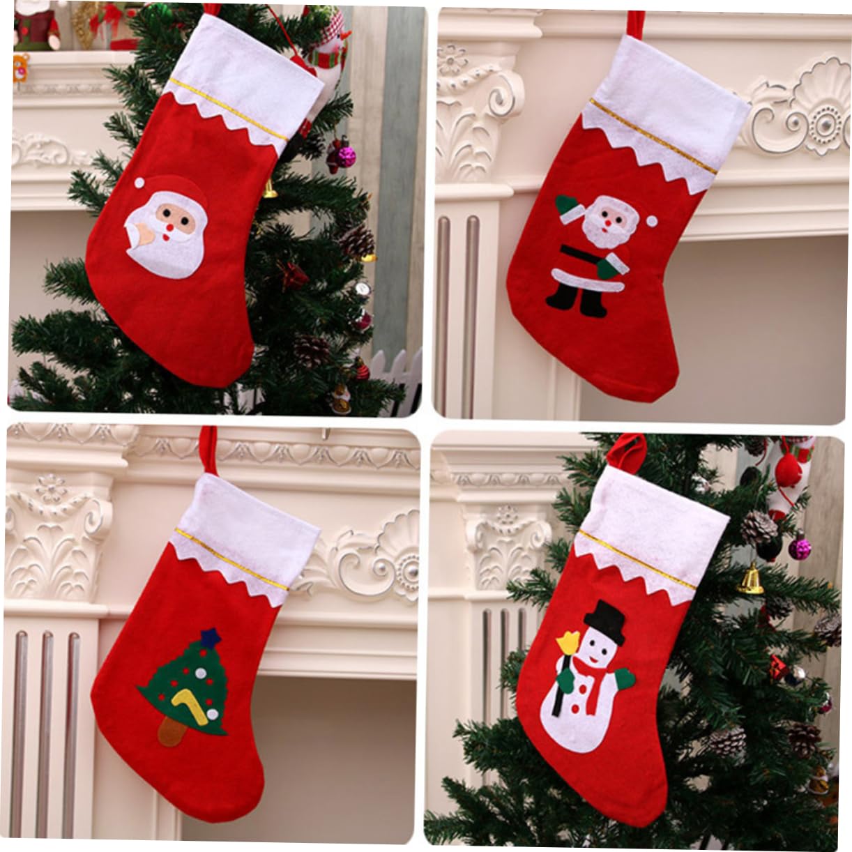 Ciieeo 18 Stk weihnachtsgeschenktüte Weihnachtsbonbonstrumpf Sockentasche Weihnachtssocken weihnachtsüberraschung Weihnachtssüßigkeitsstrümpfe Weihnachtsbaum Kamin