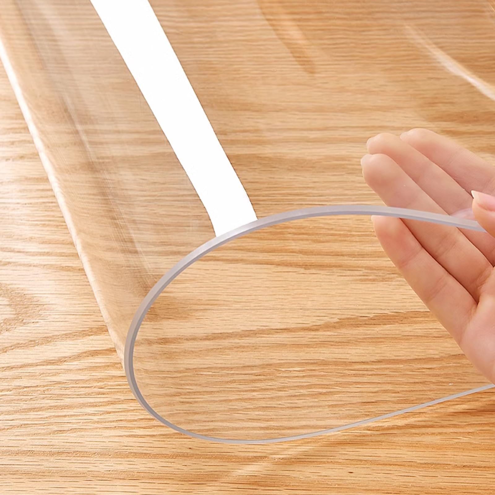 PVC Clear Table Protector Clear PVC Tablecloth 2.5mm No Shrink Wipeable Water proof Oil-Proof Scald-Proof Multi Sizes(150x150cm/59x59in)