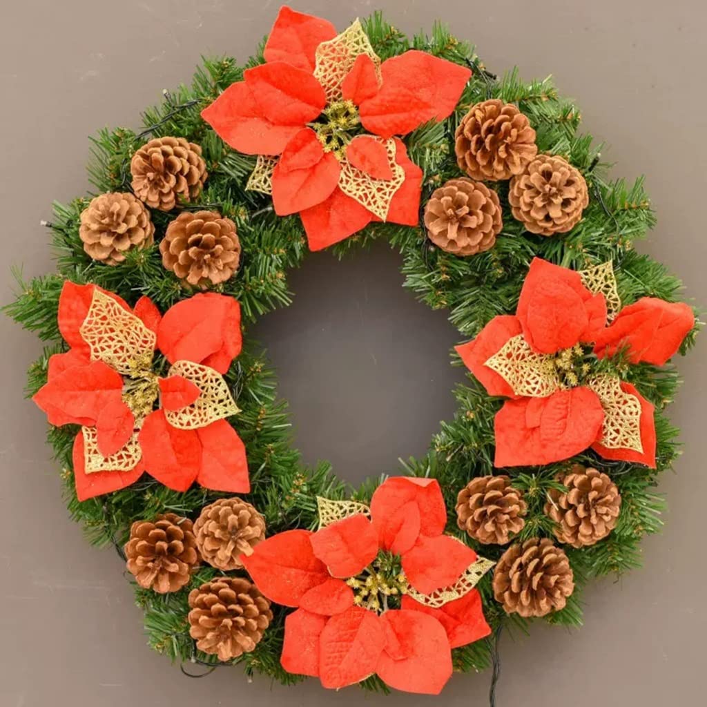Guirlande de Noël pour décorations dorées féerie hivernale 61cm