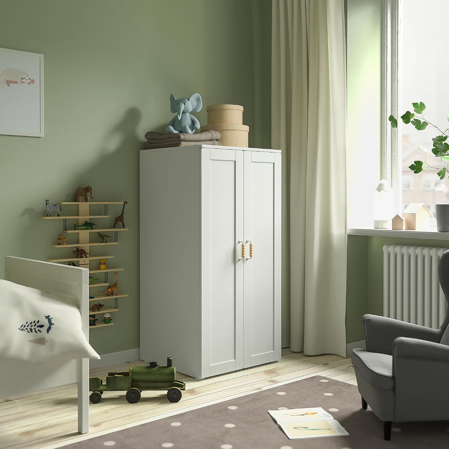 ProTuning PLATSA/SMÅSTAD Wardrobe, white with frame/with 3 shelves, 60x57x123 cm
