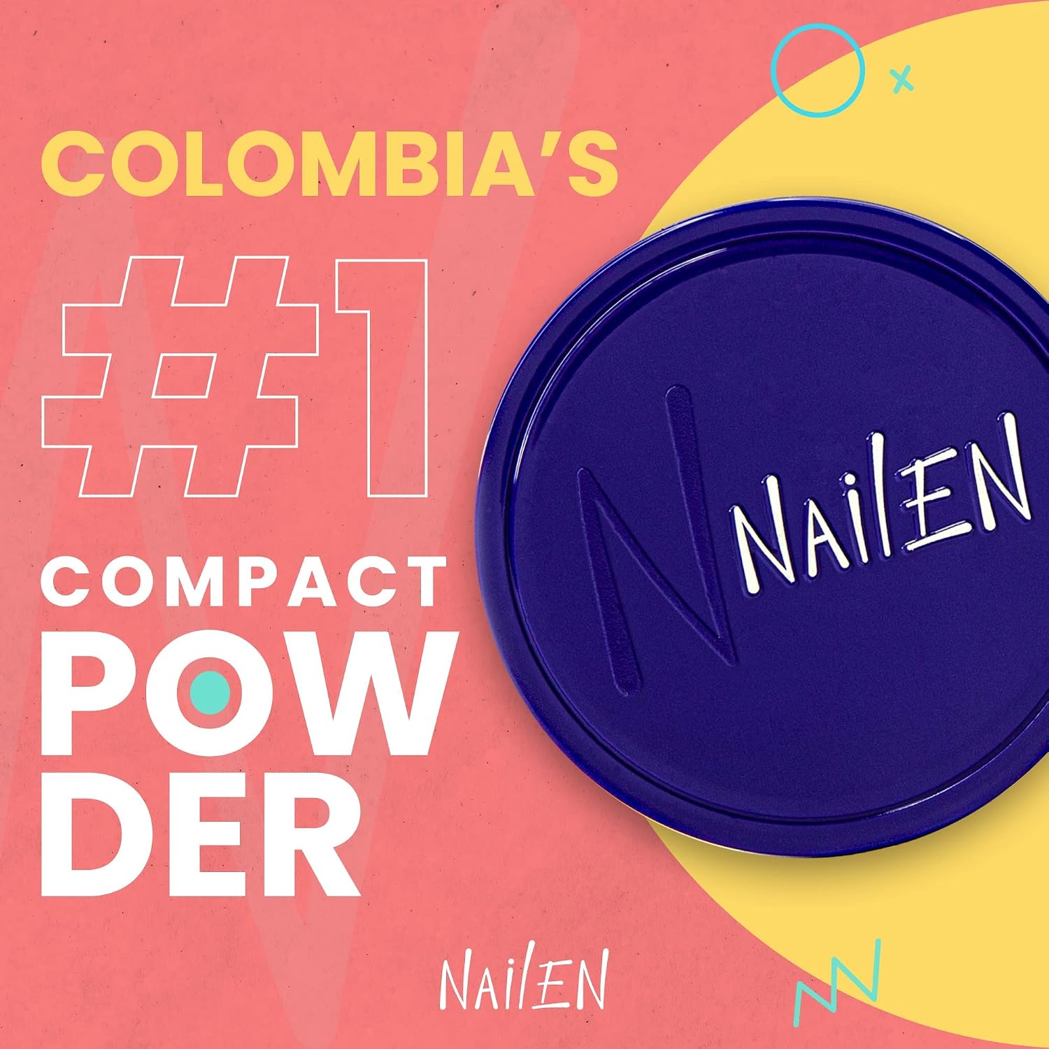 Nailen Compact Makeup Setting Powder Foundation with Matte Finish, Shine Control, Full Coverage - Ideal for All Skin Types & Poreless Smooth Face Look - Tone 1, (1 Count)