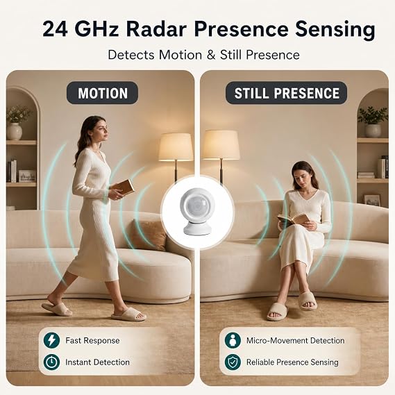Zigbee Human Presence Sensor, Battery-Powered, Zigbee Hub Required