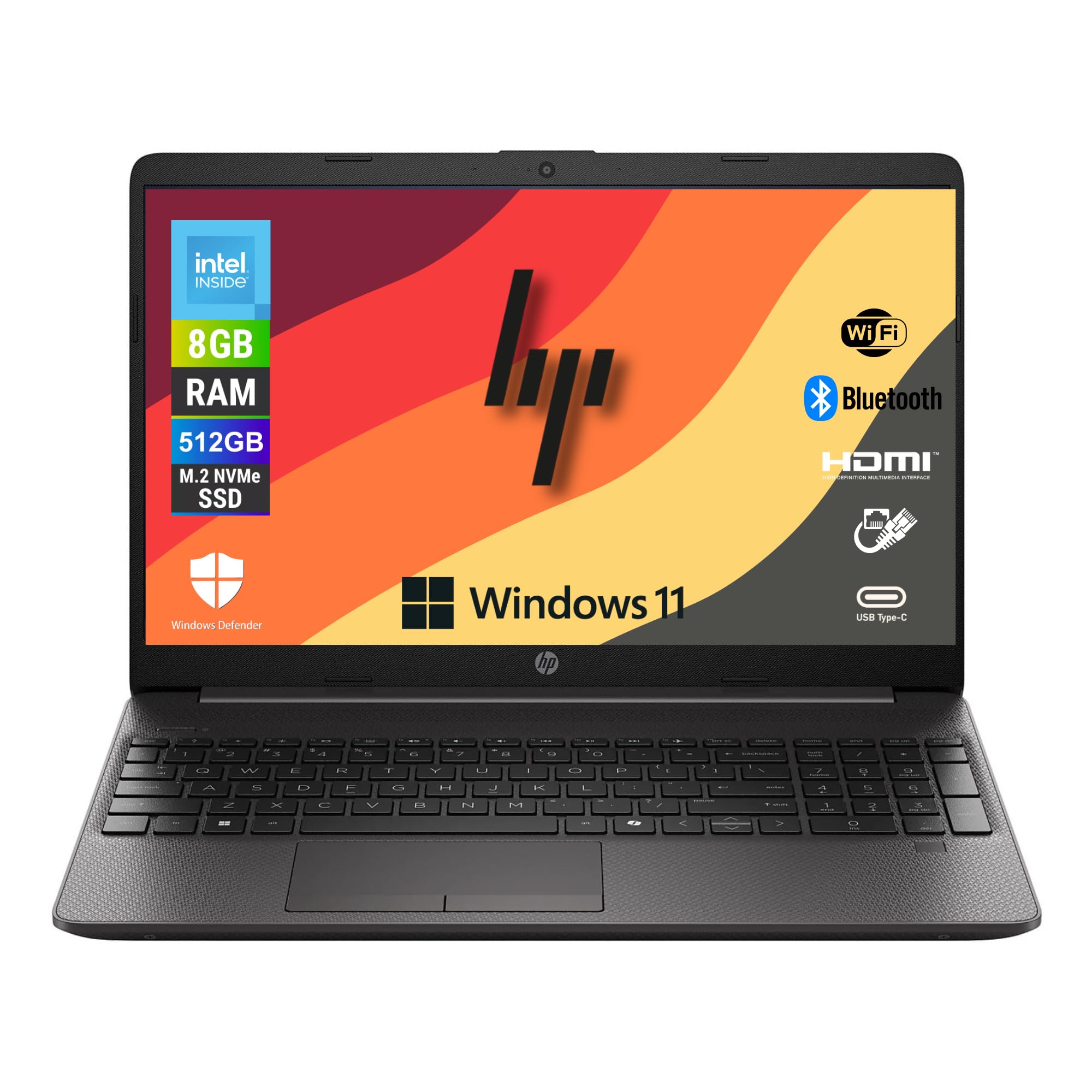 HP 250RT G9 Notebook Display 15,6" HD Intel N150 4 Core 3.6GHz Ram 8GB SSD 512GB Windows 11 Pro