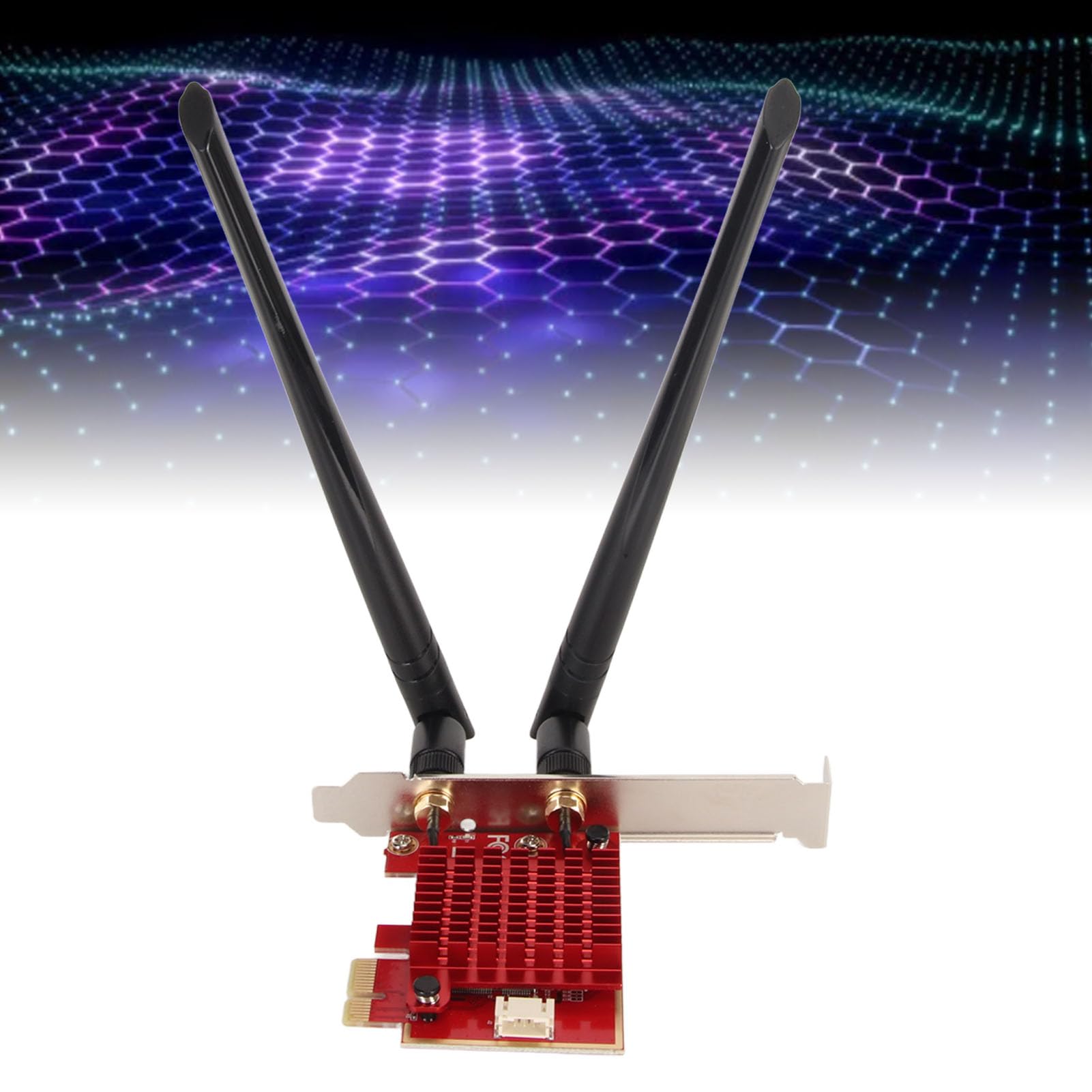 Carte PCIE WiFi 6E Adaptateur Réseau Fil à Trois Bandes Haute Vitesse pour pour Les Jeux avec BT 5.2 2 Antennes pour Ordinateur de Bureau