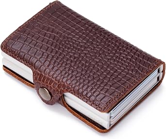 Secrid Men Twin Wallet Genuine Leather Amazon RFID Safe Card Case for max 16 cards 24mm slim Brown