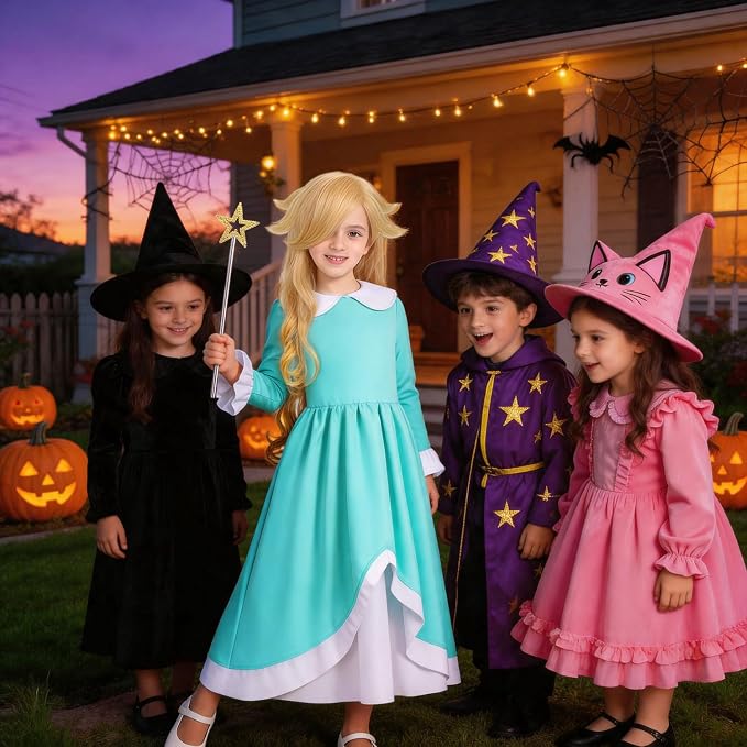 Vestido de Princesa para Niñas con Accesorios Azul miniatura 4