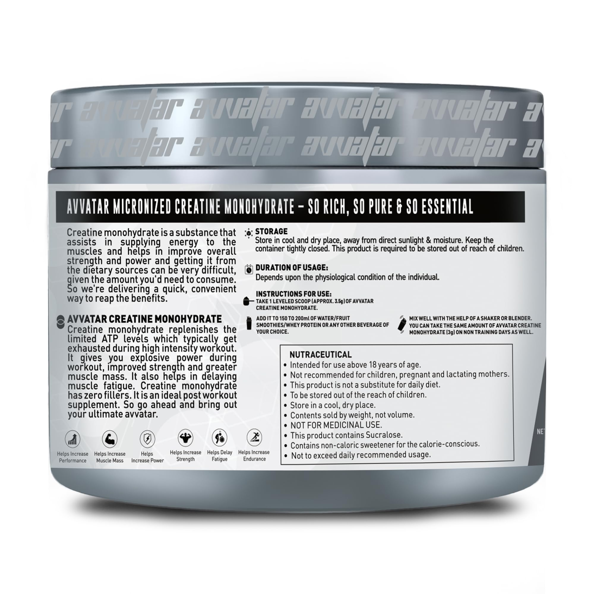 avvatar Creatine Monohyderate (105g, Fruit Punch) 1
