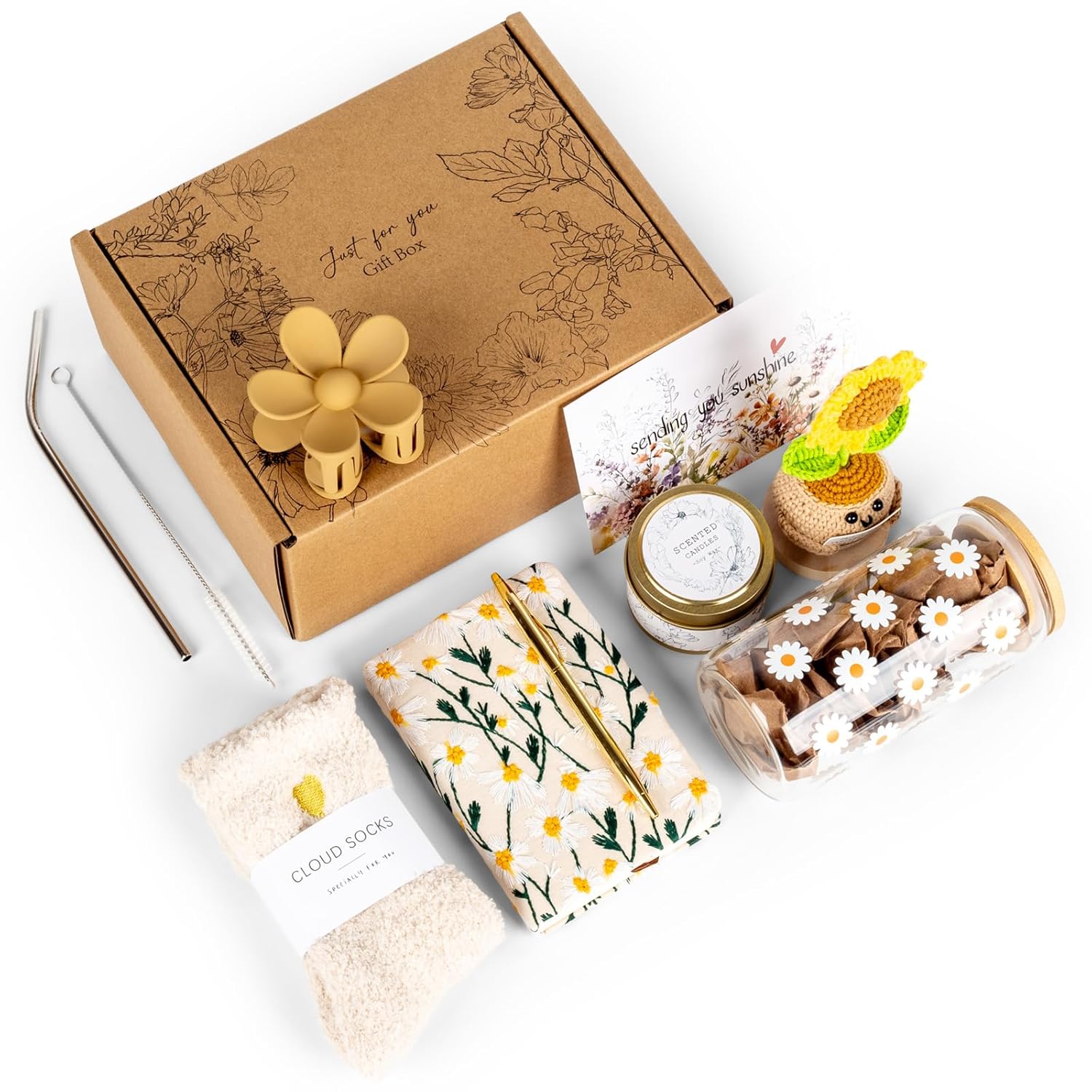 Birthday Gifts for Women, Self Care Gifts Baskets for Women Teen Gifts, Sending Sunshine Sunflower Care Package for Girls, Friendship, Her, Mom, Sister, Best Friend, Coworker - Image 4