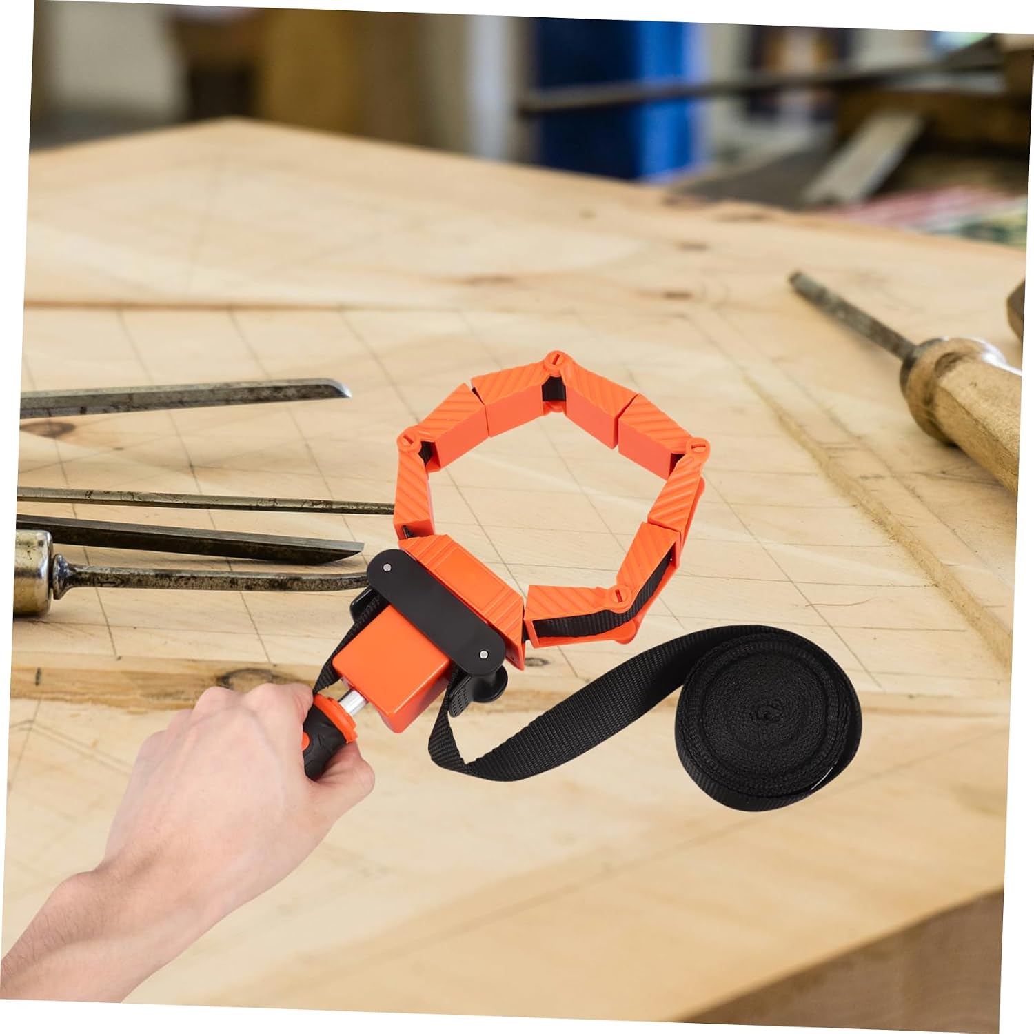 Adjustable Woodworking Band Clamp Ratchet Strap Clip for Woodworking Strap Clamps for Projects